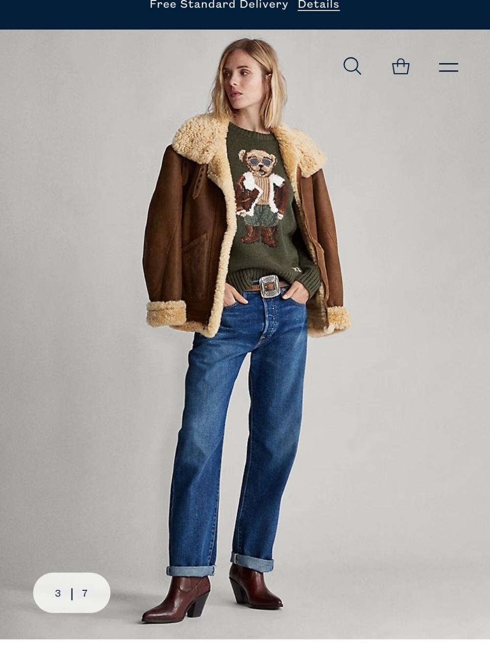 Polo by Ralph Lauren Olive Aviator Bear Crewneck Sweater